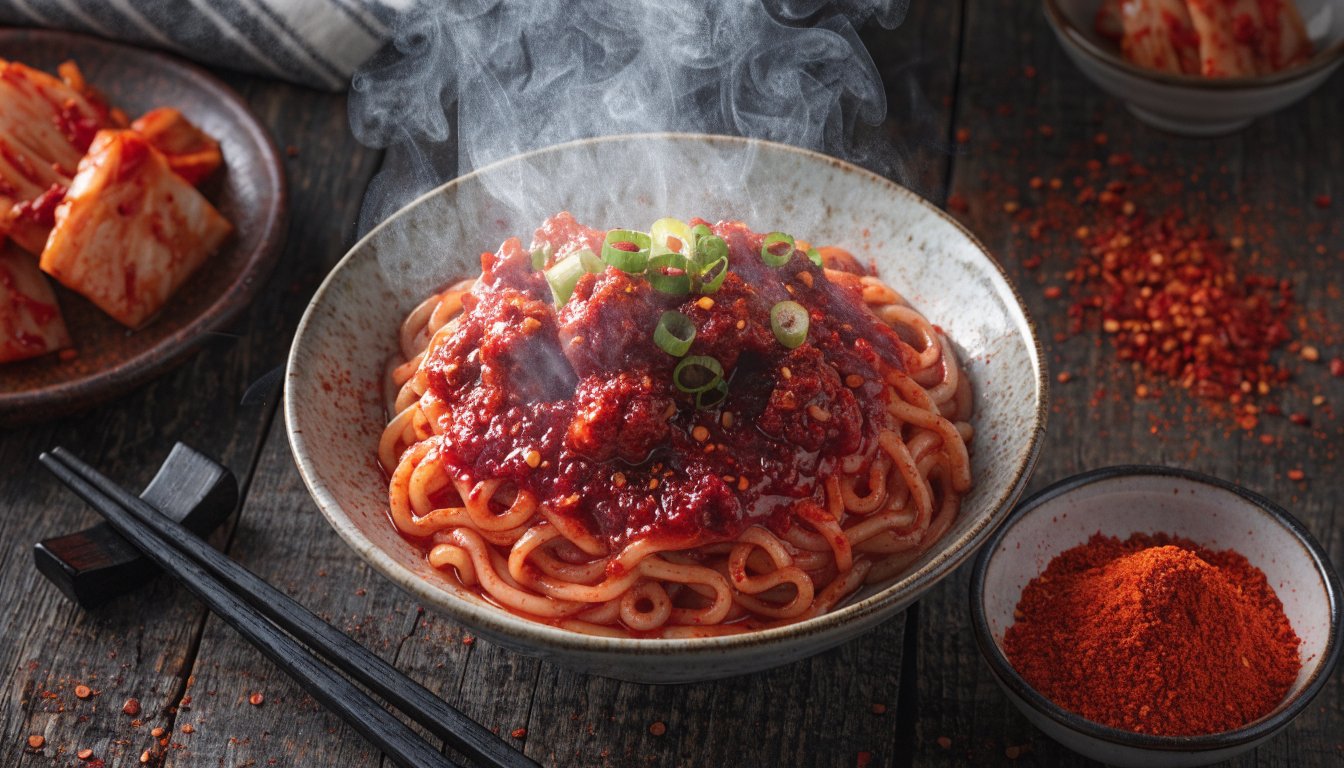 Fire noodles coreanos buldak con chiles